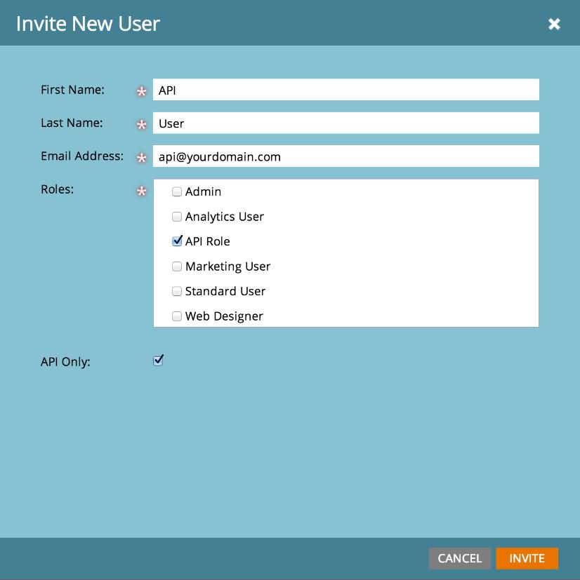 d. Create a new User with the following Settings