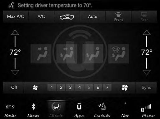CLIMATE Too hot? Too cold? Adjust vehicle temperatures hands-free and keep everyone comfortable while you keep moving ahead. (If vehicle is equipped with climate control.) Push the VR button.
