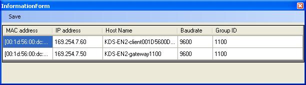 Figure 9 shows two devices discovered on the network, one KDS-EN2T host and one KDS-EN2R client. 2. Check the box next to the discovered unit(s).