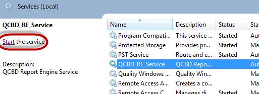 service. To manually start the service, go to the server where the Service application has been installed.
