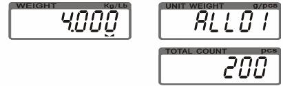 The unit weight is calculated, with Symbol Pointing at ACAI. Note: The larger the sample size, the more accurate unit weight.