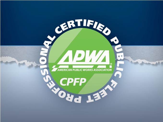 3 APWA CERTIFICATIONS Certified Public Fleet Professional (CPFP) Certified Public Infrastructure Inspector (CPII) Certified Stormwater Manager (CSM) www.apwa.