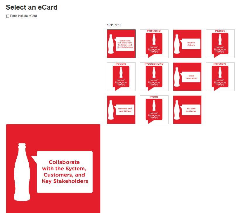 How to Issue Recognition: Select an ecard Select an ecard