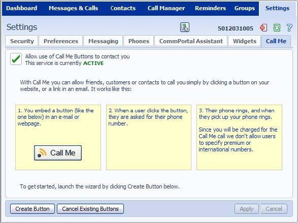 C. Using Call Me The Call Me feature allows you to create buttons and links that you can embed in a website or email that allows them to initiate a call with you.