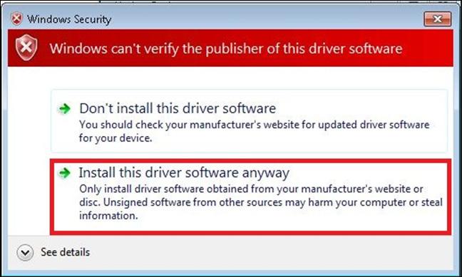 Driver Installation and Update Manual 8. Another Windows Security message appears.