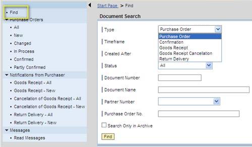 Use the Find functionality in the JLR Self Service portal Purpose Complete these steps to filter lists of purchase orders, goods receipts, cancellations of goods receipts and return delivery