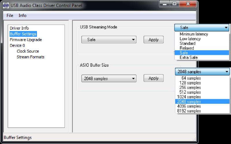 3.2 CONFIGURATION To configure the U-DAC8, open the USBStreamer Control Panel (from Start Menu -> minidsp Ltd -> USBStreamer).