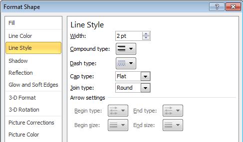 PowerPoint 2010 Foundation Page 128 Formatting the shape line weight and style To change