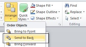PowerPoint 2010 Foundation Page 136 tab). Select the Send to Back command. The layering will change as illustrated.