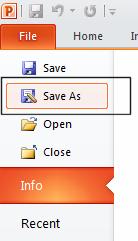 TIP: Now that you have named your presentation, in future clicking on the Save icon will not ask you for a file name, but will automatically use the existing file name and overwrite the contents of