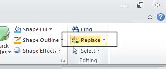 Click on the Close button within the Find dialog box. Using Replace Click the Replace button, located under the Editing group of the Home tab.