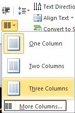 If you have time experiment with clicking on the More Columns option. This displays the Columns dialog box.