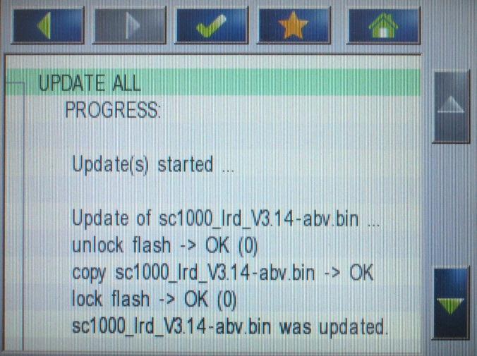 SIB- sc1000 Software Updates from SD Card page 6 of 7 figure9: Progress messages during update Note: The update process can run for several minutes (up to 15 minutes).