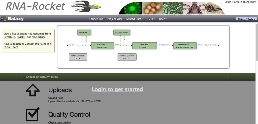 RNA-sequence analysis pipeline. Step I: Create a login account at Pathogen Portal: 1.