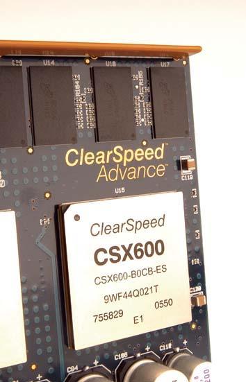 ClearSpeed Hardware Support For Profiling Real-time trace port allows non-intrusive capture of CSX600 hardware events. Each event tagged with program counter to allow relation to original source code.