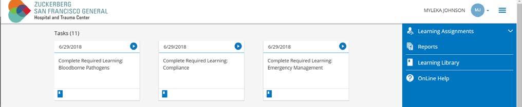 3. How do I find my 2018 required modules? a. Once logged in, go to the top right corner and click the (3-horizontal lines) to show Actions drop-down list. b.