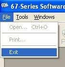 Signing Out & Logging In As A Different User Once all of the required data processing has been completed select the sign out icon to return to the main 67-Series Software Suite screen.