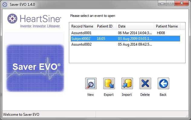 Using Saver EVO with Saved Events Saver EVO User Instructions The Manage Saved Events button on the main screen of Saver EVO allows users to review event data that has been downloaded from the