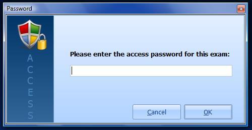 Click on OK. The Password dialog box appears.