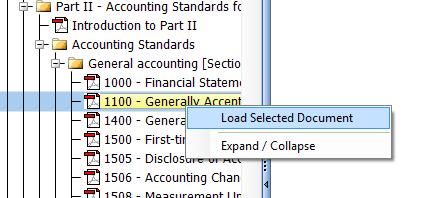 Right mouse click on the document, and then select Load Selected Document.