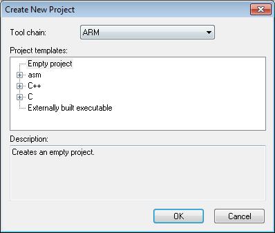 Figure 4: A newly opened»iar Embedded Workbench«with an empty workspace on the left 3.4.1.