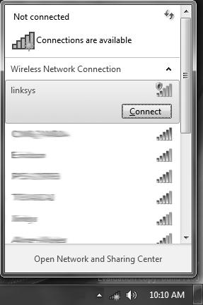 Using your ZOTAC ZBOX Configuring wireless connection To connect to a wireless network, follow the instructions below: 1. Double-click the crossed wireless network icon (pic) on the notification area.