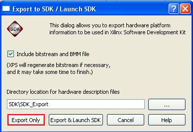 Select Project > Export Hardware Design to SDK from the XPS GUI.
