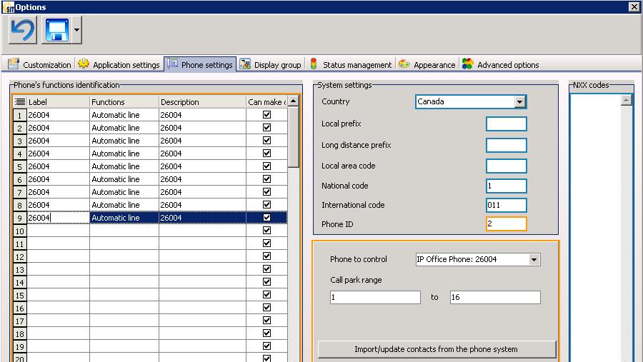 From the Phone settings tab, select an IP Office deskphone that will be controlled by Attendant Console.