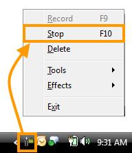 Save: Allows you to save your recording for use at a later time. This is helpful if you want to capture a recording but not edit or produce it until later in Camtasia Studio.