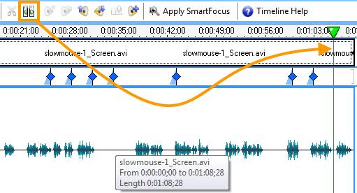 7 First Walkthrough: Fundamentals of Camtasia Studio Editing with Camtasia Studio Cut: To make a cut, click and drag your mouse over the area of the Timeline that you wish to remove.