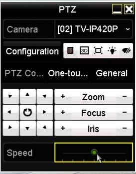 Audio Click on to enable the audio on selected channel. Click to mute the audio. PTZ control Click on to proceed PTZ operations. The PTZ menu will show up on the screen.