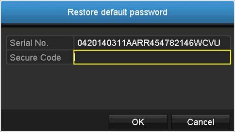 Restore Default Password For security purposes, if you find yourself in need of restoring the TV IPNVR104 to factory default settings you will need to contact support.