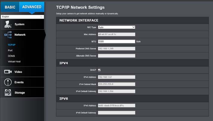 Network TCP/IP Setup your basic IPv4 and IPv6 network settings on this page.