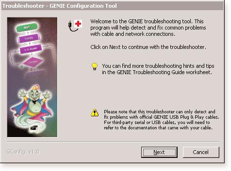 Troubleshooting GENIE 8 If you are unable to connect to a GENIE microcontroller or download a program, you should go through the following troubleshooting hints and tips.