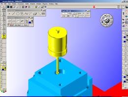 Simulation provides graphical identification of work piece and fixture collision with cutting tools and now with the probe.