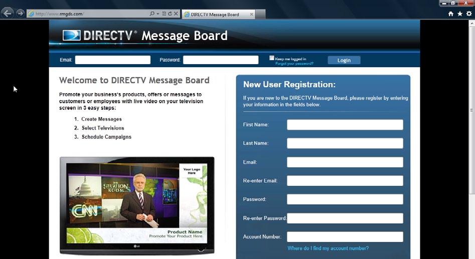 HOW DOES DIRECTV MESSAGE BOARD WORK? DIRECTV Message Board starts an off-the-shelf HR24-500 DVR.