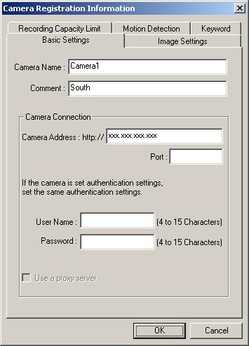 2.4.2 Editing Camera Information 1. Select [Camera] [Edit Current Camera] on the menu bar.