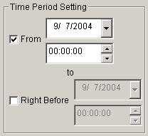 Search Time Period To specify the search time period, check the box and specify the time period.