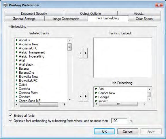 Font Embedding When Office PDF Printer has access to a font used in your source document, it can embed that font in the resulting PDF document.