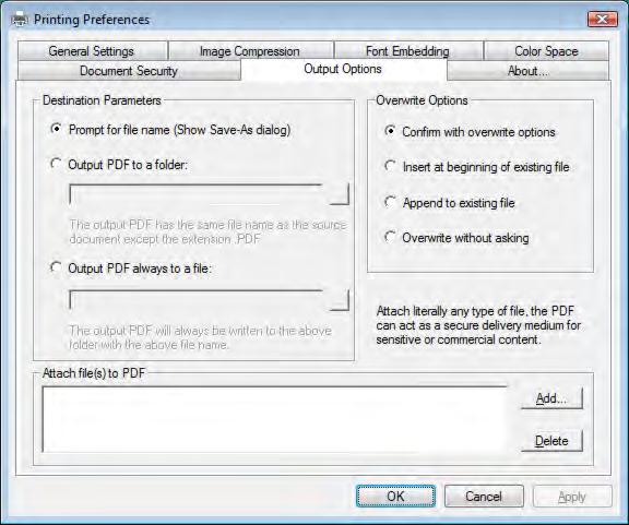 Output Options The PDF merge capabilities include being able to append, insert or overwrite PDF result to the destination PDF file in runtime.