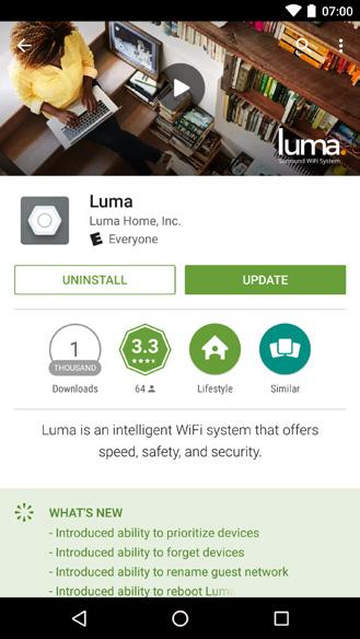 Search and install Luma - Surround WiFi app.