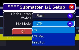 Group Fader Submasters Group Faders can be used to manually control a group of lights, either as LTP, LTP Mix or Inhibitive behaviour.
