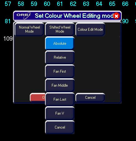 For each attribute there is an unshifted and a shifted wheel mode. The unshifted wheel mode is applied when the control wheel is moved.