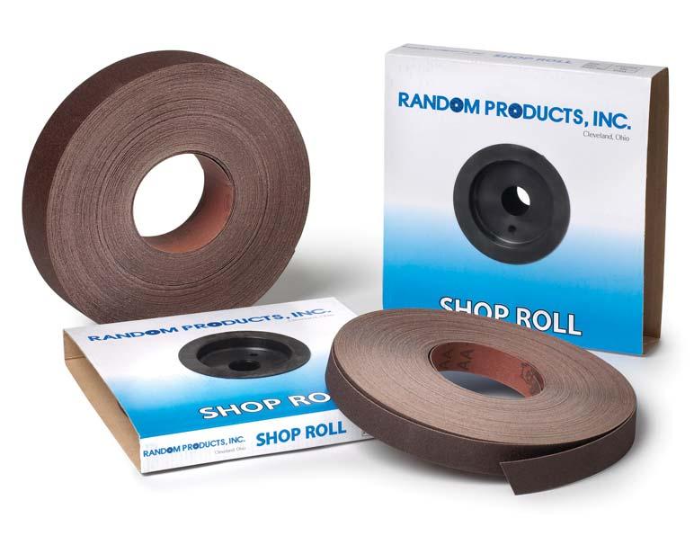 RESIN BOND SHOPROLLS Durable Aluminum Oxide Grain coated to a flexible J wt. Cloth backing that tears easily and conforms to the workpiece.