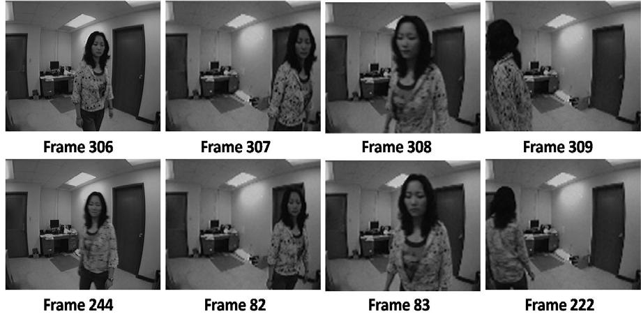 actvty montorng and survellance vdeos. Fgure 1.2. Example vdeo frames 306-309 from Sequence2 and ther best match n prevously reconstructed vdeo frames. Table 1.