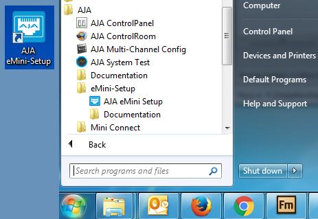 See "Acquiring emini-setup" on page 18. 2. Unzip the file. 3. Double-click on the AJA emini-setup.dmg file. 4. Answer the prompt and a utility program will be launched. Figure 6.