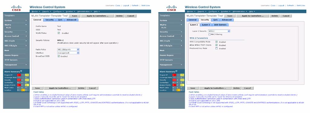Rogue detection, location, and containment: The Cisco WCS platform uses patentpending technology to constantly monitor the RF environment looking for unauthorized access points and ad-hoc networks.