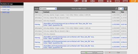 Viewing Details of Infected Files To view the details of infected files of the network