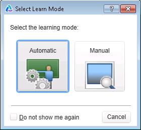Lesson 8: Using Insight in your Test b. In the Select Learn Mode dialog box, click the Automatic button.
