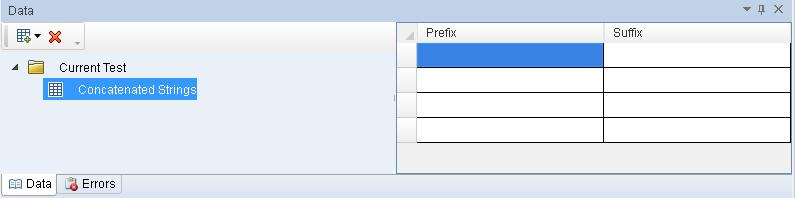 Lesson 4: Parameterize API test steps d. Below the Data Source name field, click the Add button. A new row is added to the table grid. e. In the grid, in the Name field, enter Prefix.